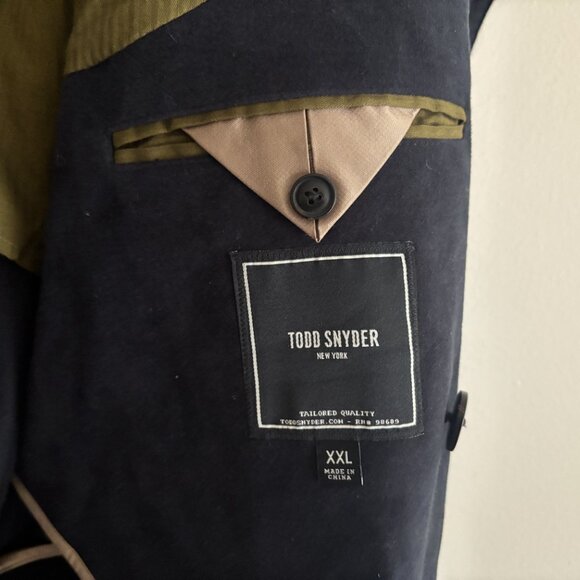BNWT USD$998 Todd Snyder Double Breasted Moleskin Overcoat- Midnight Navy — XXL - Picture 14 of 16